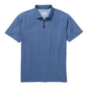 Sharp Lad Preston Zip Polo in Indigo Blue